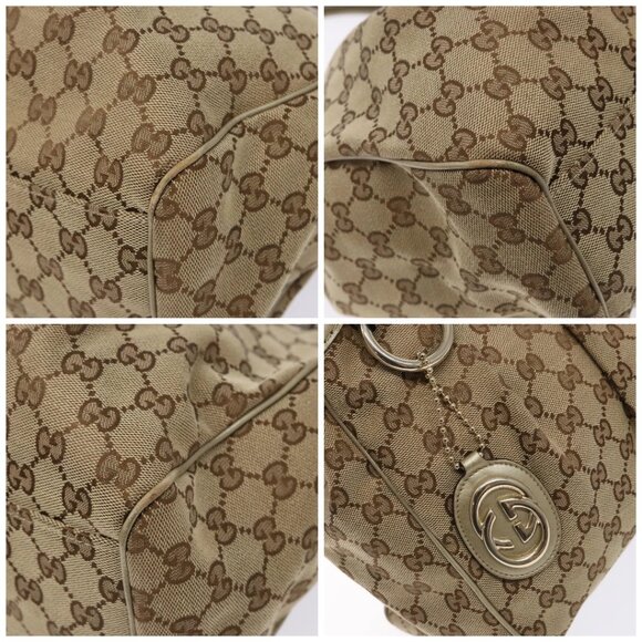 GUCCI GG Canvas Hand Bag Beige Gold 211944 Auth 135993 - Picture 14 of 16